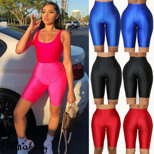 Women's Athletic Yoga Shorts with Pocket Compression Dri-fit Tights Slim Fit 