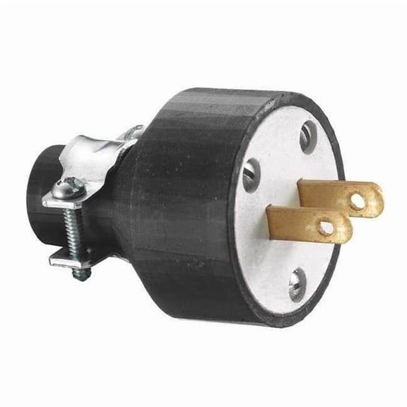 Hubbell Wiring Device-Kellems Straight Blade Plug,Blk,15 A,Stnd,1-15P RP646