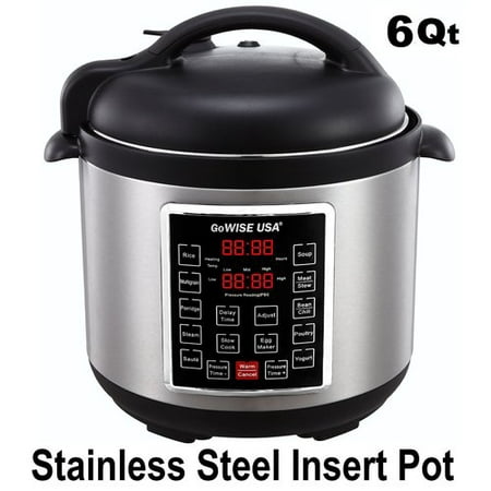 GoWISE USA 6-Quart 10-in-1 Electric Programmable Pressure Cooker (Stainless