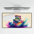 thumbnail image 4 of Hippie Scottish Fold Portrait oil painting Watercolor Tie-dye Vintage Desk Mat Full Keyboard Mouse Pad Cat Lover Kitten Owner Gifts Large Mousepad - 00015, 4 of 5