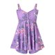 thumbnail image 4 of Gibobby Traje de Baño Sexy Bikini Traje de baño de mujer Tankini Traje de baño normal de 2 piezas Sin respaldo Estampado de 2 piezas Estampado ajustable (Morado,G), 4 of 5