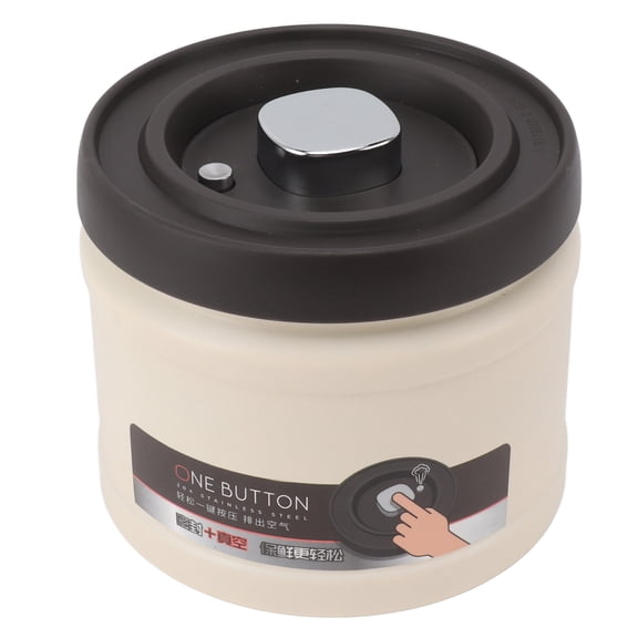 M Buder Vacuum Sealed Coffee Container 304 Stainless Steel Airtight Food Storage Canister for Beans Tea Nuts 750ML / 25.3 oz Beige