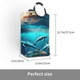 Honeii Hawaiian Ship Dolphin Print Laundry Hamper Collapsible Laundry