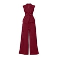 thumbnail image 2 of Bosfbaoi Two Piece Sets for Women Sleeveless Blazer Vest and High Waist Wide Leg Pants Formal Work Office Womens Summer Outfits, 2 of 8