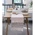 thumbnail image 2 of Ivory Boho Tribal Textured Table Runner with Tassels (14"x87" Table Runner), 2 of 4