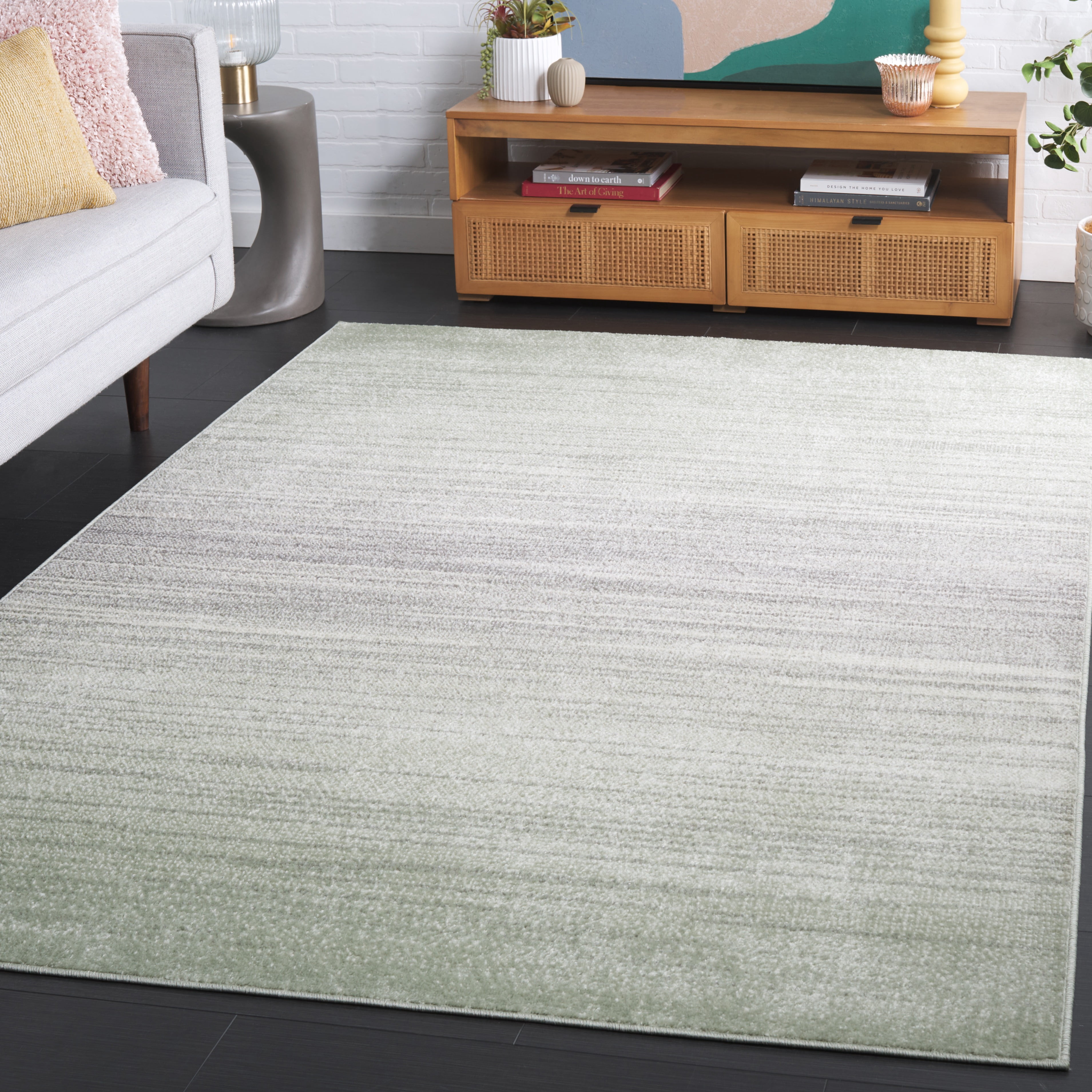 SAFAVIEH Adirondack Cleves Abstract Area Rug, Sage/Grey, 5'1" x 7'6"
