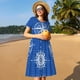 thumbnail image 4 of Disketp Compass para Vestido de Manga Corta para Mujeres, Vestidos de Verano para Mujeres, Casual y Holgado para la Playa, 4 of 6