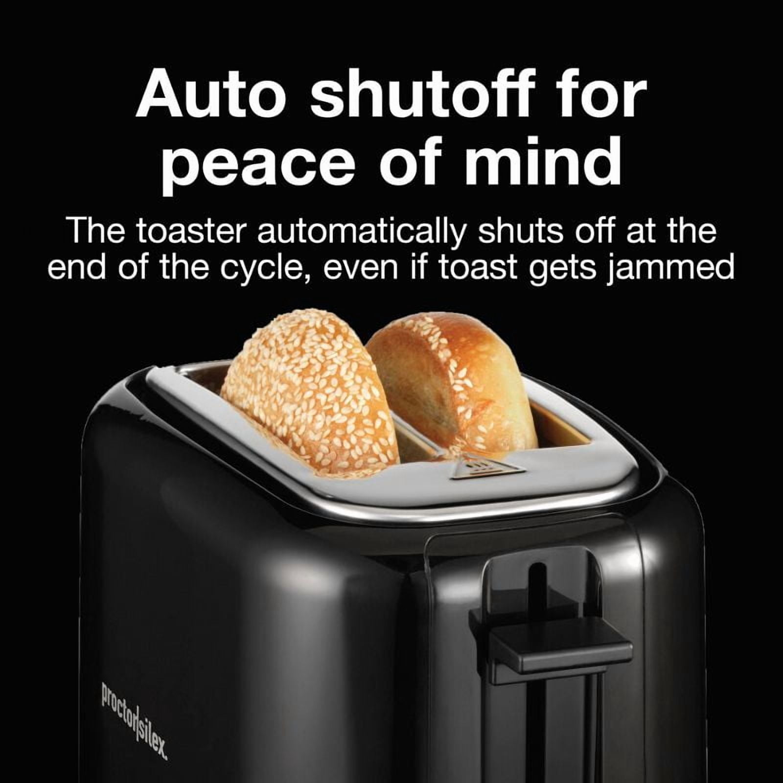 2-Slice Toaster - Black: Compact Bread Toaster, 700W, Plastic, Spot Clean, 1-Year Warranty