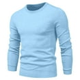 thumbnail image 1 of RKSTN Men's Sweater Solid Color Long Sleeve Crew Neck Versatile Warm Knit Comfortable Pullover Slimming Sweater Structured Undershirts Fall Winter Style, 1 of 4