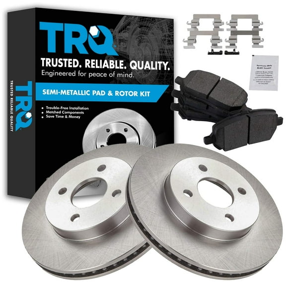 TRQ Front Brake Pad & Rotor Kit Brake Pads Brake Rotor Semi-Metallic Fits Select 2005-2010 Chevrolet Cobalt 2007-2009 Pontiac G5 2003-2007 Saturn Ion