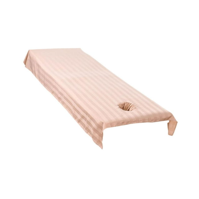 Decoración de sábanas para salón de belleza, sábana para sofá de salón con orificio para la cara para hotel, hogar y salón Beige