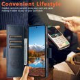 thumbnail image 6 of Wallet Case for Samsung Galaxy S23 Ultra, Premium PU Leather Detachable Magnetic Wallet Case, Credit Card Slots Kickstand Full Body Protection Magnetic Closure Rugged Phone Case Cover, Blue, 6 of 8
