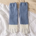 thumbnail image 2 of Wuxian Wool Socks Thick Fuzzy Winter Warm Crew Socks Animal Print Pattern Lady Cute Comfortable Soft Boot Socks Sleep Casual Breathable Socks,Blue,One Size, 2 of 2