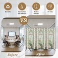 thumbnail image 6 of Butterfly Flowers Window Privacy Film, Vintage Stained Glass Green Spring Static Cling UV Sun Blocking Tint Film Heat Control Windows Films for Bedroom Bathroom, Window Stickers 23.6"x59", 6 of 8