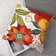 thumbnail image 7 of nygtbtfer  Pillow Orange Floral Decorative Pillows Soft Velvet Cushion Cases for Couch Sofa Bed Home Decor Set of 2 White, 7 of 7