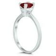 thumbnail image 2 of SZUL Women's Emerald Shaped 6X4MM Garnet Solitaire Ring in 10K White Gold, 2 of 4