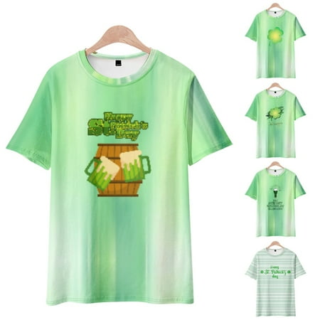 

LANLIN St. Patrick s Day Womens 3D Print Graphic T-Shirts Fashion Shirt Up to 8XL