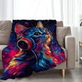 thumbnail image 6 of Cat Blanket Plush Cozy Cute Funny Cat Lovers Throw Blankets for Girls Boys Women Men Flannel Fleece Ultra Soft Fuzzy Party Blanket Gifts for Bed 50"X40", 6 of 6