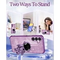 thumbnail image 3 of for Samsung Galaxy A25 5G Phone Case Women Girls Cute Astronaut Glitter Sparkly Girly Cover with 6D Astronaut Hidden Stand Kickstand Design Sparkle Bling Cases for Samsung A25 5G 6.5'' Purple, 3 of 11