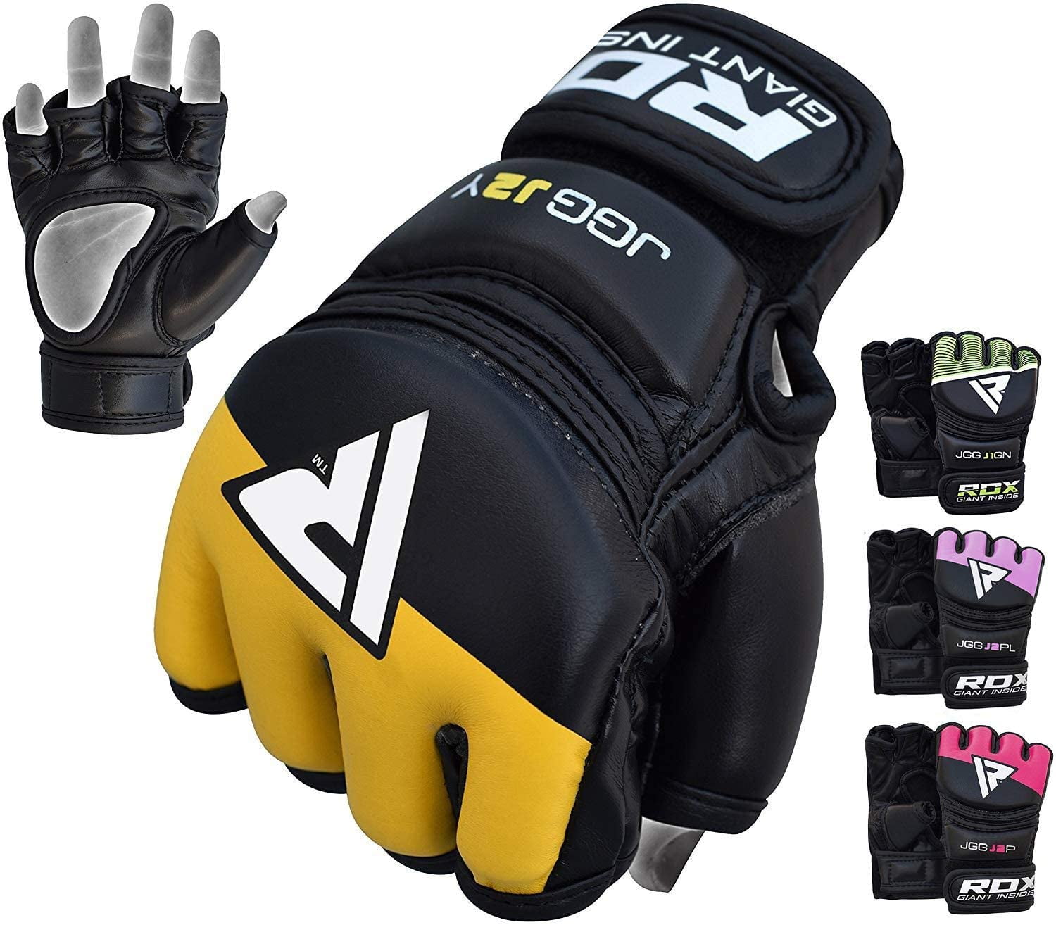 MRX Fight MMA Gloves UFC Cage Boxing Grappling Glove Snake Design Black/Yellow 