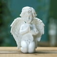 thumbnail image 2 of Kneeling Praying Pure White Angel with Wing Resin Garden Statue Memorial Resin Yard Figurine Garden Statue Gift, 2 of 3