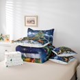 thumbnail image 6 of Manfei Green Christmas Tree Twin Bedding Sets 7 Pieces for Children, Merry Xmas Bedding Comforter Set, Cartoon Deer Stars Sheet Sets, Microfiber Bedroom Decor, 6 of 8