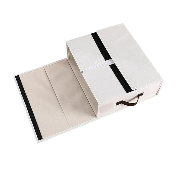 Organizador de ropa de cama con ranura para etiquetas, armario, bolsa organizadora para almohadas y edredones Beige