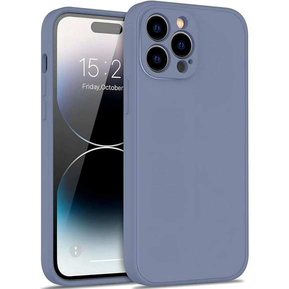 Étui de Protection en Silicone Mince pour iPhone 15 PRO, Étui Pare-Chocs en Silicone Souple Antichoc Anti-Rayures-Bleu