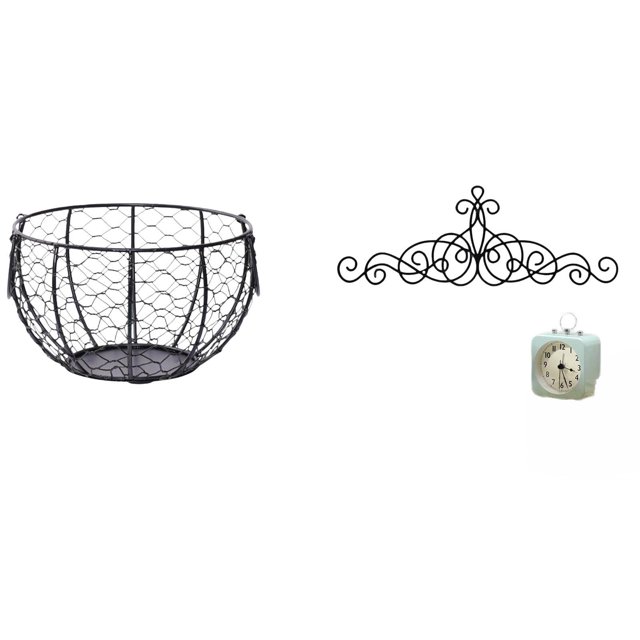 Cesta de huevos,Cesta multiusos para huevos,cesta tejida de alambre de hierro,Cesta de almacenamiento de alambre para huevos Cesta de almacenamiento portátil,Decoración de pared con