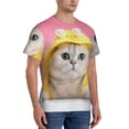 thumbnail image 2 of Bixox Men's A Funny Cat Printed Short Sleeve Skinny Athletic T-Shirt, 2 of 6