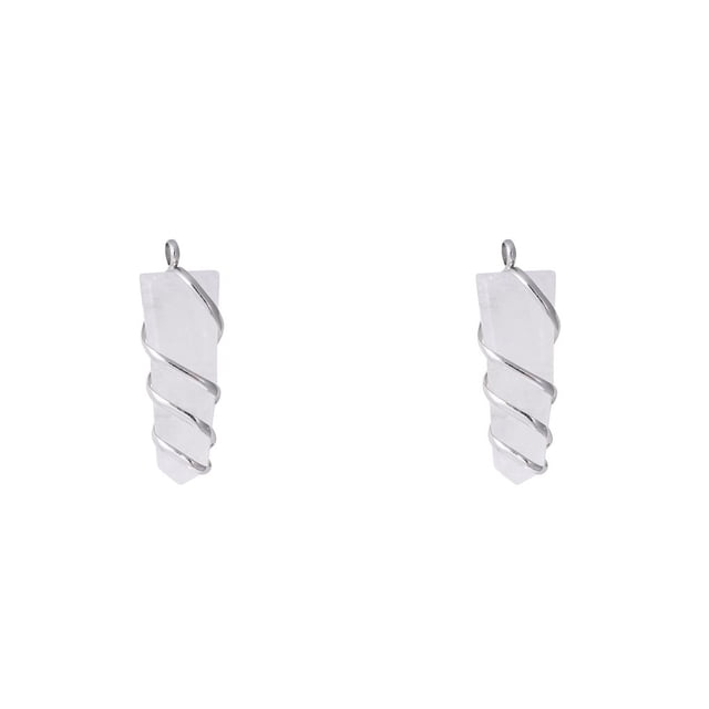 Colgante de Cristal blanco Sonducket 2piezas DIY artesanía alambre envuelto encanto aniversario colorido