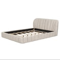 thumbnail image 6 of Harper & Bright Designs Queen Size Platform Bed, Upholstered Grounded Bed Frame with Thick Fabric and Unique Design Headboard for Bedroom, Beige, 6 of 14