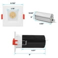 thumbnail image 4 of Luxrite 2" Square LED Recessed Lighting, 15W, 5CCT 2700K-5000K, 1000LM, Dimmable, Wet Rated 2-Pack, 4 of 8