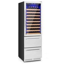 Costway 24 Inch Wine and Beverage Refrigerator with Independent Temperature Control