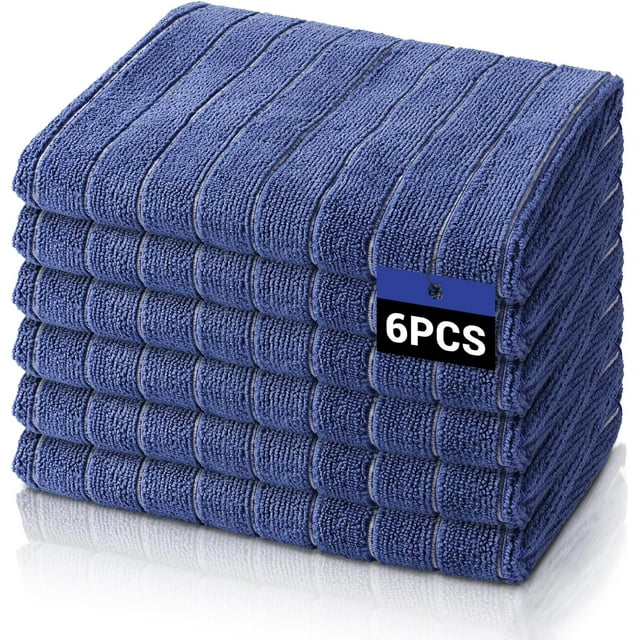 6PCS Trapos de Cocina, Reutilizable Trapos de Microfibra, Súper Absorbente, Paño de Limpieza Multiusos, para la Limpieza de Coches, Vajilla, Cristales, Etc