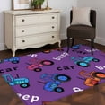 thumbnail image 4 of Cartoon Tractor Area Rug 4x6 Washable Rug Non Slip Cute Beep Car Digger Shovel Truck Purple Large Area Rug Indoor Floor Carpet for Entryway Bedroom Kitchen Living Room Home Office Dining Room Nursery, 4 of 8