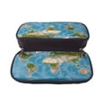 thumbnail image 5 of Picia Earth View World Map Pattern Large Capacity PU Leather Pencil Case Organizer Pen Marker Holder Double Zipper Storage Bag Big Pencil Pouch for College Office, 5 of 6