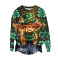 thumbnail image 2 of AUNVITO Women's St. Patrick's Day Sweatshirt Long Sleeve Round Neck Loose Fit with Print Casual and Festive Style, 2 of 5