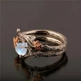 thumbnail image 4 of Fashion Antique Gold Twig Maple Leaf Moonstone Ring Anniversary Gift Engagement-8811-Silver, 4 of 5
