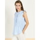 thumbnail image 5 of Allegra K Blusas Elegante Sin Mangas Vintage De La Década De 1950 Con Volantes Para Oficina De Negocios Para Mujer Azul S, 5 of 6