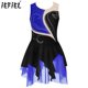 thumbnail image 2 of Traje de patinaje sobre hielo para niñas con brillantes diamantes de imitación, maillot de ballet, vestido de baile lírico con dobladillo irregular, vestido de tutú y leotardo, 2 of 5