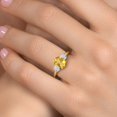 thumbnail image 4 of Gem Stone King 18K Yellow Gold Plated Silver Yellow Citrine and White Zirconia Engagement Ring for Women | 2.00 Cttw | Oval 9X7MM | Gemstone November Birthstone | Size 8, 4 of 6