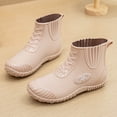thumbnail image 6 of Caywon Women's Ankle Rain Boots Waterproof PVC Round Toe Slip On Short Booties Thick Sole Non Slip Garden Shoes Outdoor Wet Weather Casual Daily Botines Mujer, 6 of 9