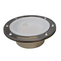 Jones Stephens C57045 3 X 4 Pvc Closet Flange W/Ss Ring & Knockout - White