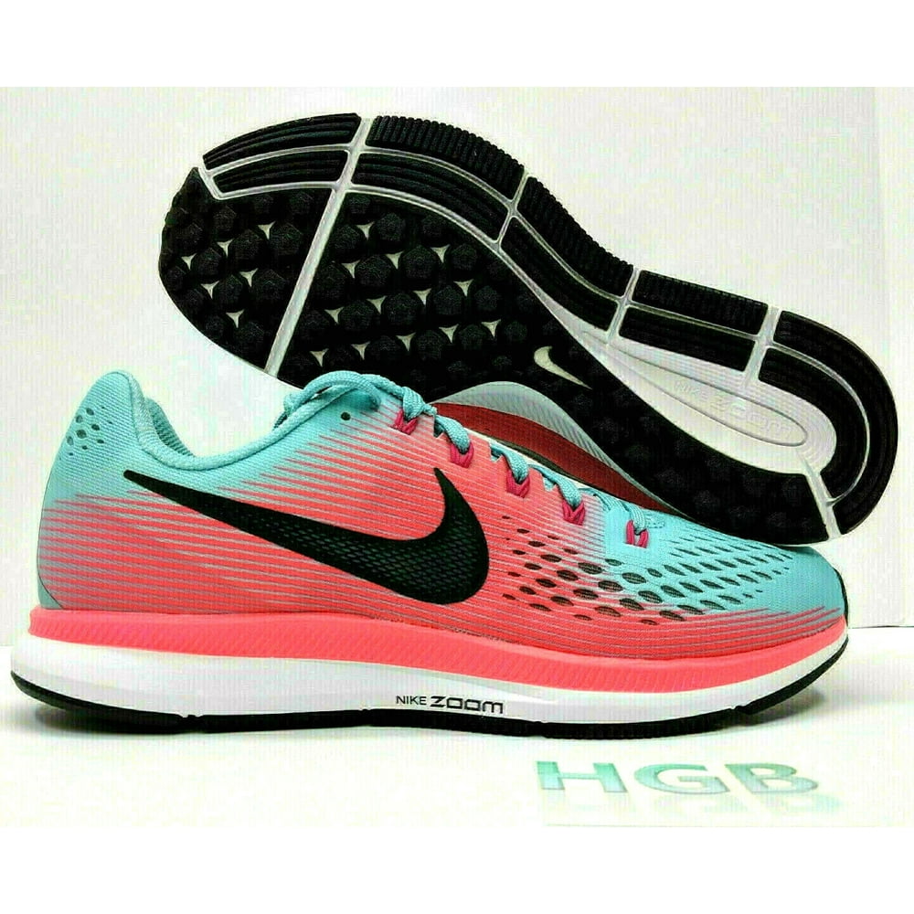 Nike - Nike Air Zoom Pegasus 34 Womens Blue Racer Pink Running Training ...