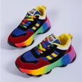 thumbnail image 4 of Willtoo Women's Comfortable Fashion Colorful Sneakers Wide Foot Sneakers Outdoor Running Workout Lace-up Platform Casual Shoes, 4 of 5