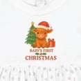 thumbnail image 4 of Inktastic Baby's First Christmas Cute Highland Cow Girls Baby Dress, 4 of 5