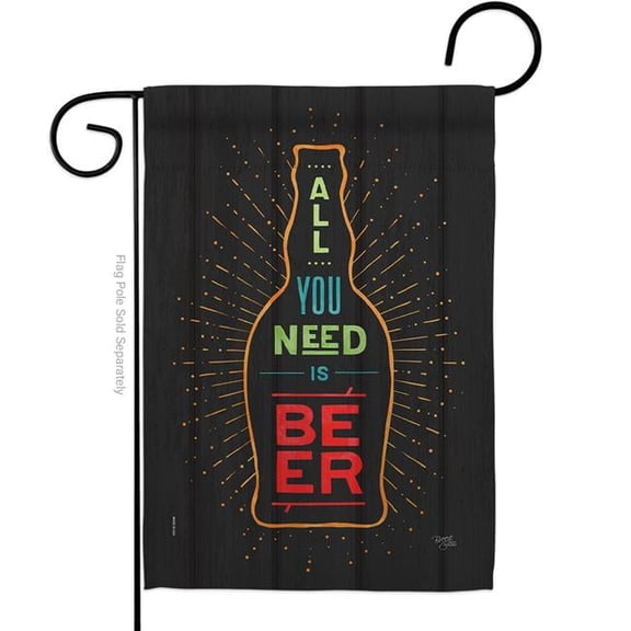 Breeze Decor G167078-BO You Need Beer Beverages 13 x 18.5 in. Double-Sided Decorative Vertical Garden Flags for House Decoration Banner Yard Gift