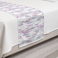 thumbnail image 2 of Aqua and Pink Bed Runner, Futuristic Streaks with Digital Spots or Dashes, Decorative Accent Bedding Scarf for Hotels Homes and Guestrooms, Twin, Aqua Lavender, by Ambesonne, 2 of 2