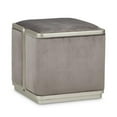 thumbnail image 4 of Michael Amini Linea Velvet Ottoman - Gray Pearl/Silver Mist, 4 of 8